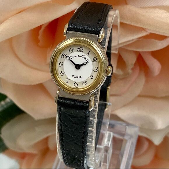 Vintage Oscar de la Renta Dainty Two-Tone Dress Watch with Flexible Lugs - Picture 5 of 16